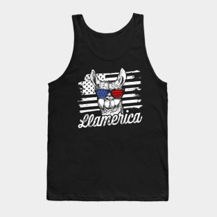 Llamerica Patriotic Llama - Funny Llama 4th of July Tank Top